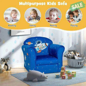 Toddler Upholstered Armchair with Solid Wooden Frame and High-density Sponge Filling-Multicolor Kids Chairs & Seating