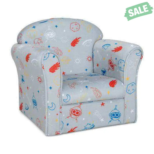 Toddler Upholstered Armchair with Solid Wooden Frame and High-density Sponge Filling-Multicolor Kids Chairs & Seating