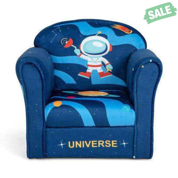 Toddler Upholstered Armchair with Solid Wooden Frame and High-density Sponge Filling-Multicolor Kids Chairs & Seating