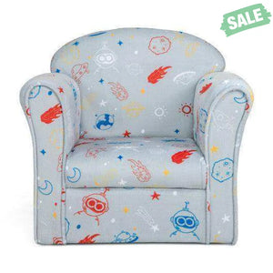 Toddler Upholstered Armchair with Solid Wooden Frame and High-density Sponge Filling-Multicolor Kids Chairs & Seating