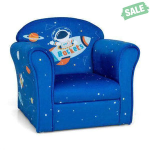 Toddler Upholstered Armchair with Solid Wooden Frame and High-density Sponge Filling-Multicolor Kids Chairs & Seating