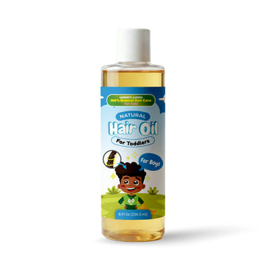Nourishing toddler hair oil for soft, healthy hair in a cute bottle, perfect for baby skincare routines.