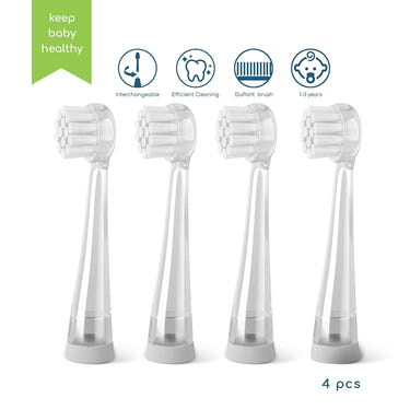Little Martin's Baby Electric Toothbrush Replacement Heads 4-Pack for effective oral care in infants and toddlers.