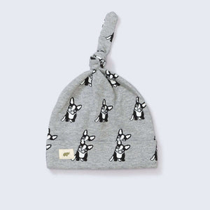 Top Knot Cap - Top Dog On Grey - FINAL SALE