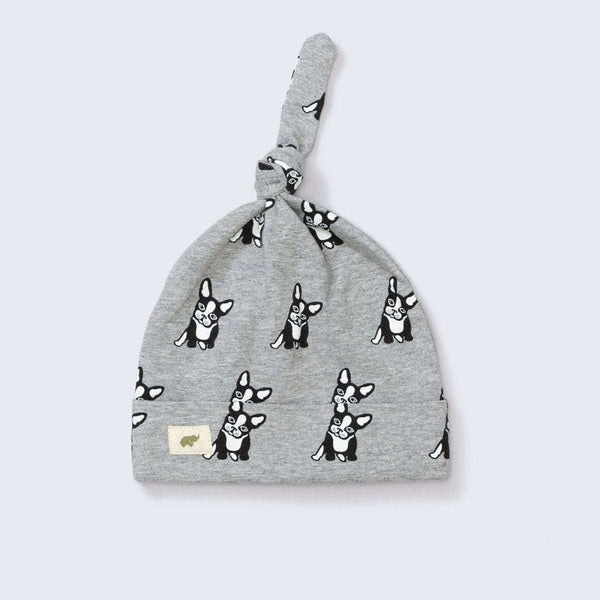 Top Knot Cap - Top Dog On Grey - FINAL SALE