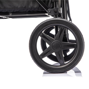 ToyRides Elite Wagon Stroller W/ Removable 4-Seater, Extra-Thick Support Bar & Higher 212 Load Capacity, Black