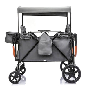 ToyRides Elite Wagon Stroller W/ Removable 4-Seater, Extra-Thick Support Bar & Higher 212 Load Capacity, Gray