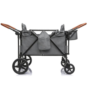 ToyRides Elite Wagon Stroller W/ Removable 4-Seater, Extra-Thick Support Bar & Higher 212 Load Capacity, Gray