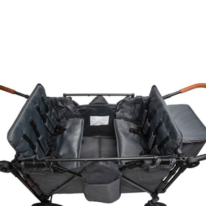 ToyRides Elite Wagon Stroller W/ Removable 4-Seater, Extra-Thick Support Bar & Higher 212 Load Capacity, Gray
