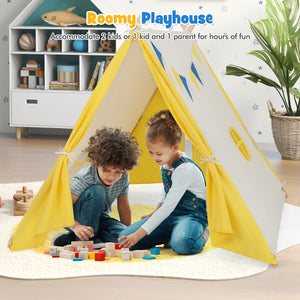 Kids Play Tent with Solid Wood Frame Holiday Birthday Gift & Toy for Boys & Girls