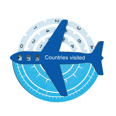 Travel Tracker 3D Colored Wooden World Map - Azure (B2B)