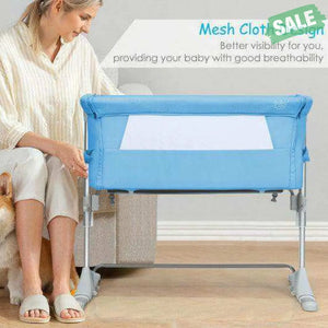 Travel Portable Baby Bed Side Sleeper Bassinet Crib with Carrying Bag-Gray Gray Bassinets & Bedside Sleepers