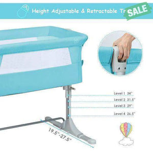 Travel Portable Baby Bed Side Sleeper Bassinet Crib with Carrying Bag-Gray Gray Bassinets & Bedside Sleepers