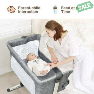 Travel Portable Baby Bed Side Sleeper Bassinet Crib with Carrying Bag-Gray Gray Bassinets & Bedside Sleepers