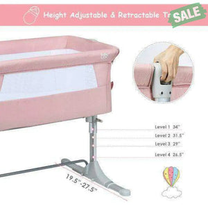 Travel Portable Baby Bed Side Sleeper Bassinet Crib with Carrying Bag-Gray Gray Bassinets & Bedside Sleepers