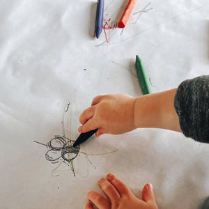 Triangle non-toxic beeswax crayons in vibrant colors, perfect for safe and creative play for babies and toddlers.