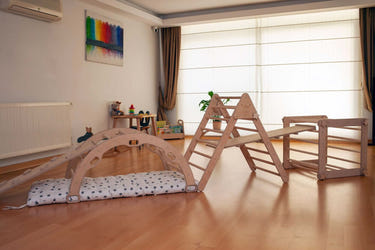 Montessori Climber Set 6 Pieces - Indoor Playground for Kids, Climbing Arch and Rockers for Active Play.