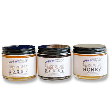 "Trio Honey Gift Set - Stylish furniture for baby's nursery, featuring three elegant honey-themed pieces."