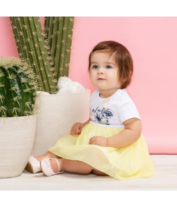 Tulle Body Yellow Dress