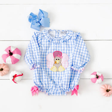 Thanksgiving Turkey Bubble for girls - festive and fun baby outfit for holiday celebrations.
