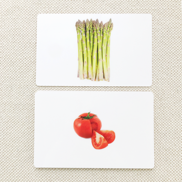 Colorful vegetables toddler cards for early learning and fun playtime activities.