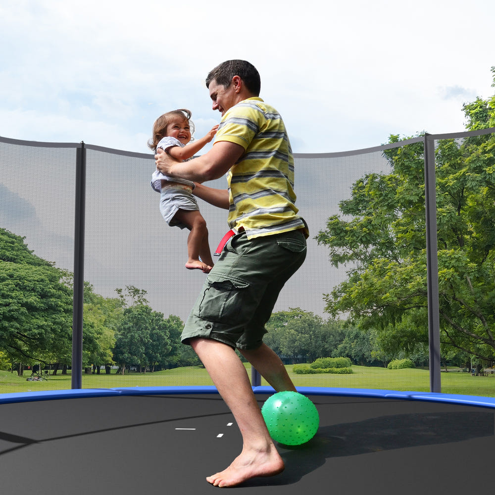 8/10/12/14/15/16 Feet Outdoor Trampoline Bounce Combo with Safety Closure Net Ladder