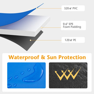 12ft waterproof trampoline safety pad cover, tear-resistant, universal fit for enhanced safety in toys and hobbies.