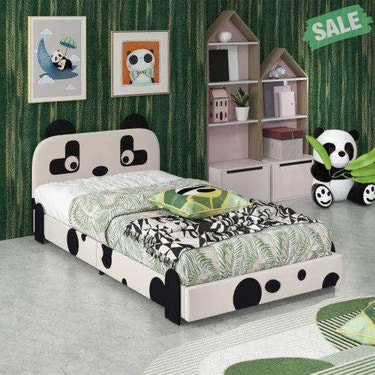 Twin Size Kids Bed with Cute Panda Headboard