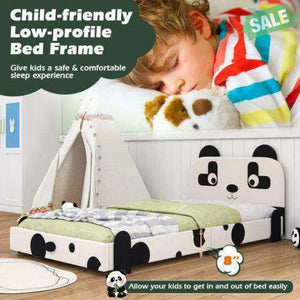 Twin Size Kids Bed with Cute Panda Headboard