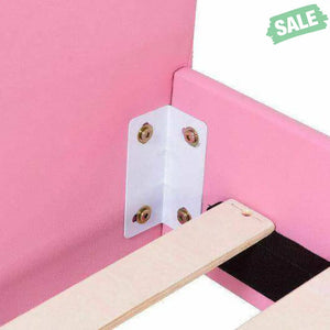 Twin Size Upholstered Platform Toddler Bed with Wood Slat Support Toddler Beds