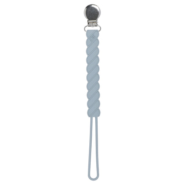 Twist Glacier Blue Gray All Silicone One Piece Pacifier Clip