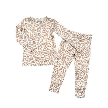 Mocha Ditsy Floral Bamboo Pajama Set