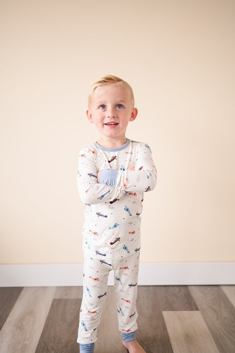 Vintage Airplane Bamboo Kids Pajama Set