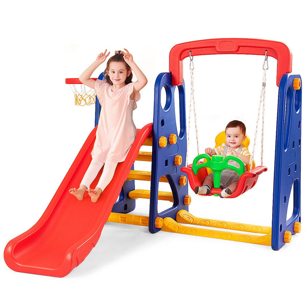 3-in-1 Junior Children Climber Slide Playset - Indoor & Outdoor