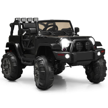 12V Kids Remote Control Riding Truck Car with LED Lights - Fun toy for adventurous young drivers.