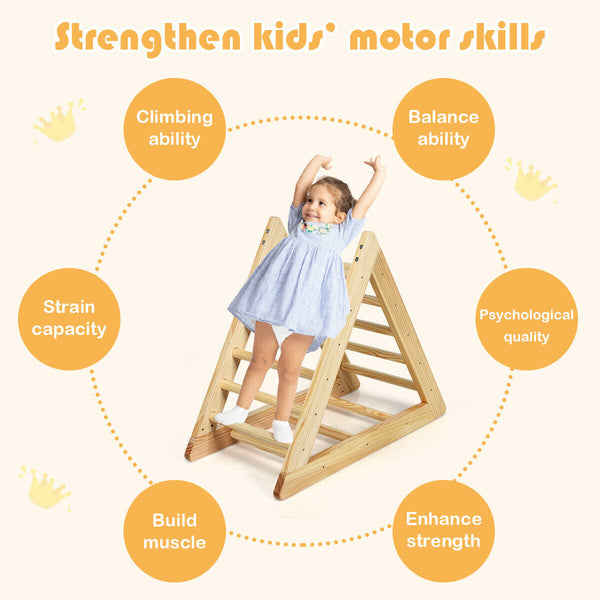 Wooden Triangle Climber for Toddler Step Training - Indoor & Outdoor
