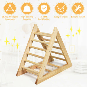 Wooden Triangle Climber for Toddler Step Training - Indoor & Outdoor