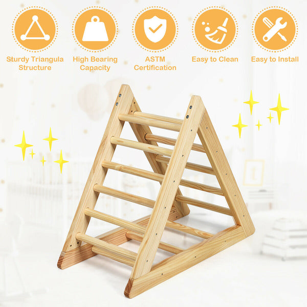 Wooden Triangle Climber for Toddler Step Training - Indoor & Outdoor