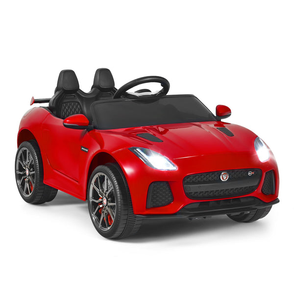 12V Jaguar F-Type SVR licensed kids ride-on car in angle 11, perfect for fun and adventure in toys and hobbies.