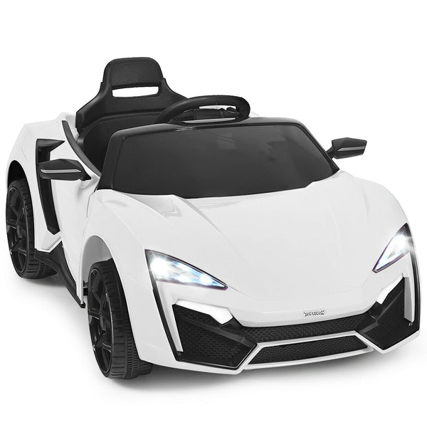 12V 2.4G RC Electric Vehicle with Lights for kids, angled view showcasing vibrant design and features.