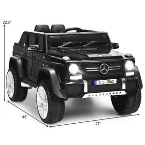 12V Licensed Mercedes-Benz Kids Ride On Car in angle view, perfect for adventurous toddlers and young children.