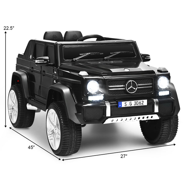 12V Licensed Mercedes-Benz Kids Ride On Car in angle view, perfect for adventurous toddlers and young children.