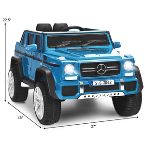 12V Licensed Mercedes-Benz Kids Ride On Car in angle view, perfect toy for young car enthusiasts.