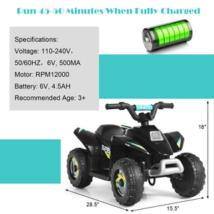 6V Kids Electric ATV 4 Wheels Ride-On Toy - Rechargeable