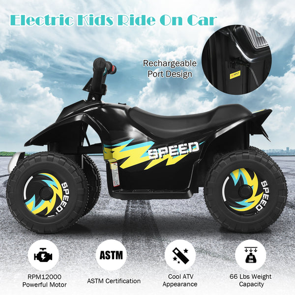 6V Kids Electric ATV 4 Wheels Ride-On Toy - Rechargeable