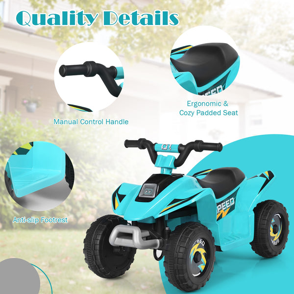 6V Kids Electric ATV 4 Wheels Ride-On Toy - Rechargeable