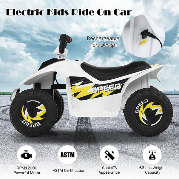 6V Kids Electric ATV 4 Wheels Ride-On Toy - Rechargeable
