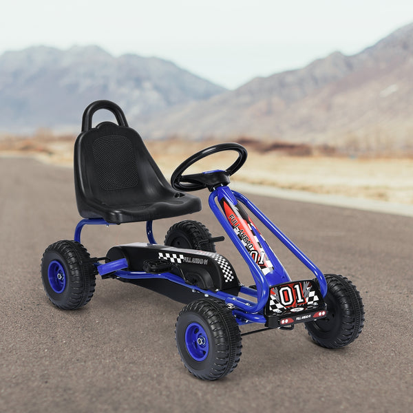 4 Wheel Pedal Powered Ride On with Adjustable Seat - Educational for Kids