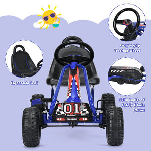 4 Wheel Pedal Powered Ride On with Adjustable Seat - Educational for Kids