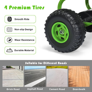4 Wheel Pedal Powered Ride On with Adjustable Seat - Educational for Kids